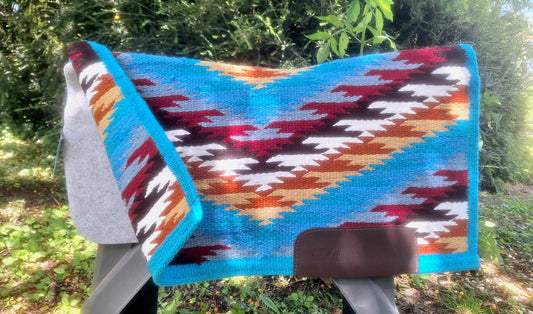 Blanket DÉGAROTTÉ 100% Laine - Base bleue