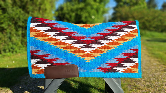 Blanket DÉGAROTTÉ 100% Laine - Base bleue