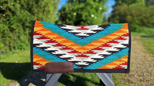 Blanket DÉGAROTTÉ 100% Laine - Base Turquoise