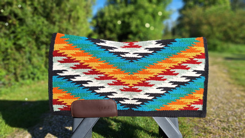 Blanket DÉGAROTTÉ 100% Laine - Base Turquoise