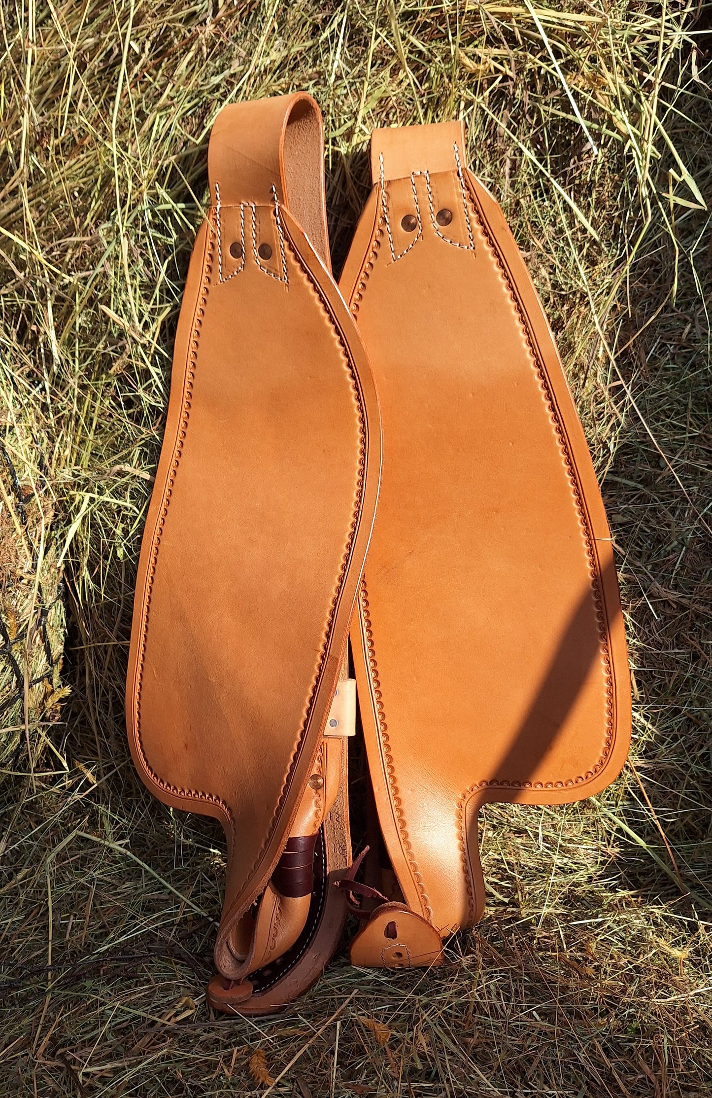 Paire de fenders Pullman twistés en cuir Hermann Oak - Natural